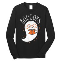 Cute Ghost Book Reading Halloween Teacher Top Long Sleeve Shirt