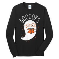 Cute Ghost Book Reading Halloween Teacher Top Tall Long Sleeve T-Shirt