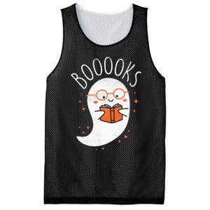 Cute Ghost Book Reading Halloween Teacher Top Mesh Reversible Basketball Jersey Tank