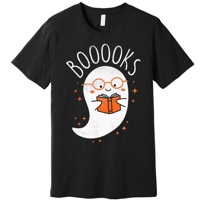 Cute Ghost Book Reading Halloween Teacher Top Premium T-Shirt