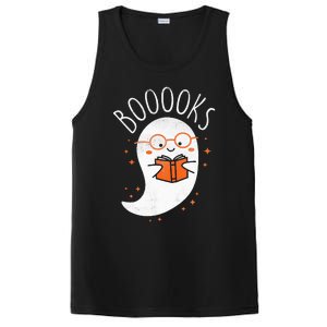 Cute Ghost Book Reading Halloween Teacher Top PosiCharge Competitor Tank