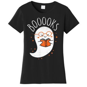 Cute Ghost Book Reading Halloween Teacher Top Women's T-Shirt