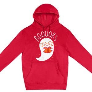 Cute Ghost Book Reading Halloween Teacher Top Premium Pullover Hoodie