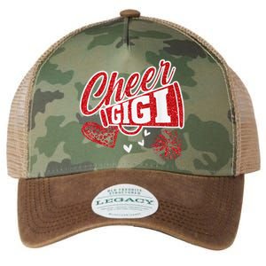 Cheer Gigi Biggest Fan Leopard Print And Pom Pom Legacy Tie Dye Trucker Hat