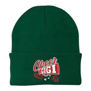 Cheer Gigi Biggest Fan Leopard Print And Pom Pom Knit Cap Winter Beanie