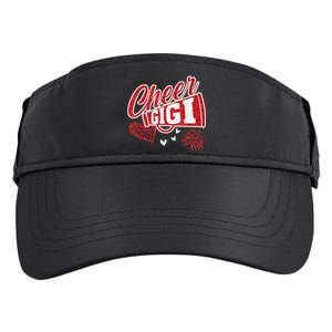 Cheer Gigi Biggest Fan Leopard Print And Pom Pom Adult Drive Performance Visor