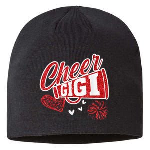 Cheer Gigi Biggest Fan Leopard Print And Pom Pom Sustainable Beanie