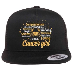 Cancer Girl Birthday Astrology Zodiac Sign Women Cancer Flat Bill Trucker Hat