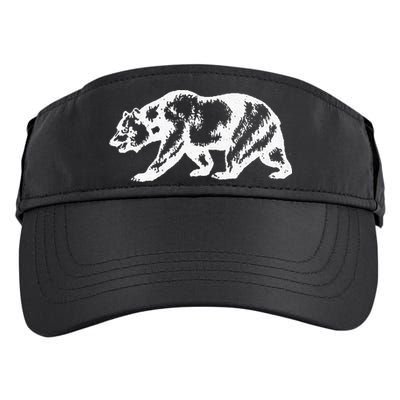 California Grizzly Bear State Flag Cali Republic Adult Drive Performance Visor