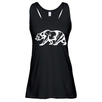 California Grizzly Bear State Flag Cali Republic Ladies Essential Flowy Tank