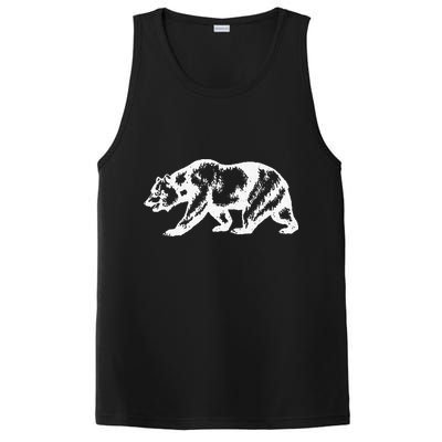 California Grizzly Bear State Flag Cali Republic PosiCharge Competitor Tank