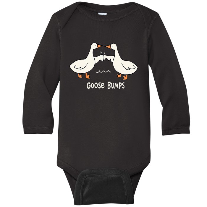 Cute Goose Bumps Funny Animal Pun Lover Baby Long Sleeve Bodysuit