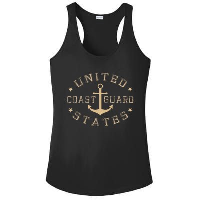 Coast Guard Birthday United States Anchor Ladies PosiCharge Competitor Racerback Tank