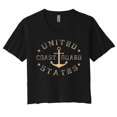 Coast Guard Birthday United States Anchor Women's Crop Top Tee