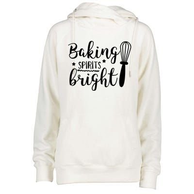 Christmas Gift Baking Spirits Bright Cute Christmas Gift Womens Funnel Neck Pullover Hood