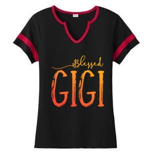 Cute Gift Blessed Gigi For Grandma Christmas Ladies Halftime Notch Neck Tee