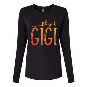 Cute Gift Blessed Gigi For Grandma Christmas Womens Cotton Relaxed Long Sleeve T-Shirt