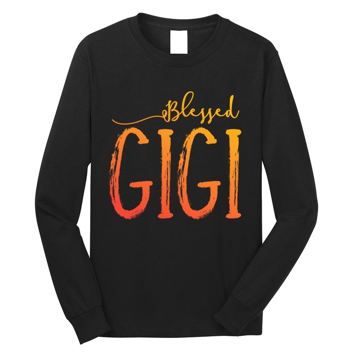 Cute Gift Blessed Gigi For Grandma Christmas Long Sleeve Shirt