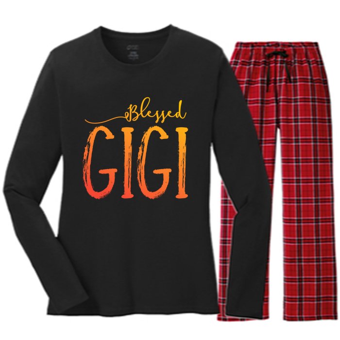 Cute Gift Blessed Gigi For Grandma Christmas Women's Long Sleeve Flannel Pajama Set 