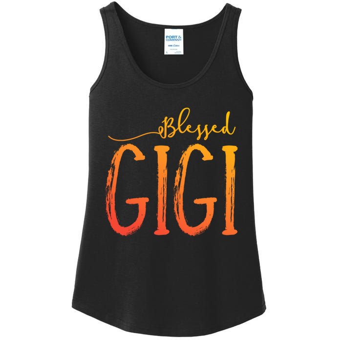 Cute Gift Blessed Gigi For Grandma Christmas Ladies Essential Tank