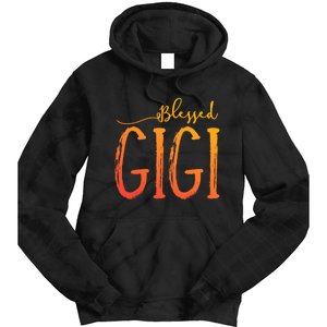 Cute Gift Blessed Gigi For Grandma Christmas Tie Dye Hoodie