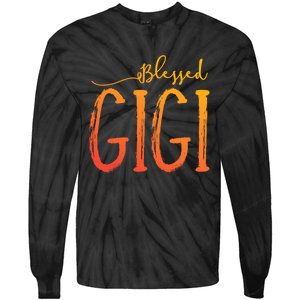 Cute Gift Blessed Gigi For Grandma Christmas Tie-Dye Long Sleeve Shirt