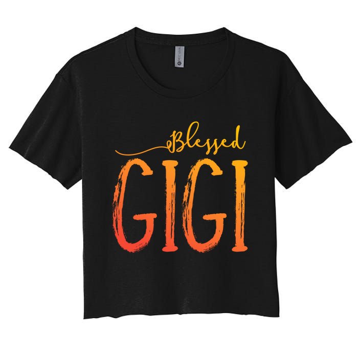 Cute Gift Blessed Gigi For Grandma Christmas Women's Crop Top Tee