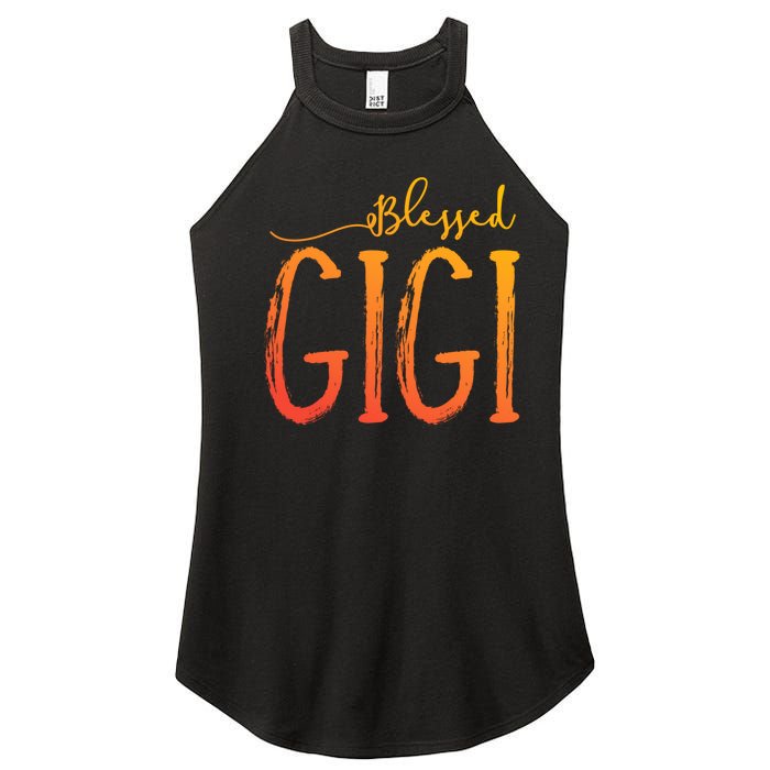 Cute Gift Blessed Gigi For Grandma Christmas Women's Perfect Tri Rocker Tank