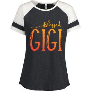 Cute Gift Blessed Gigi For Grandma Christmas Enza Ladies Jersey Colorblock Tee