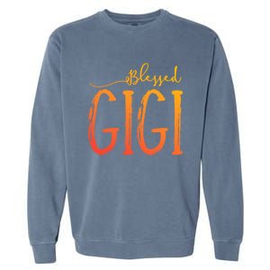 Cute Gift Blessed Gigi For Grandma Christmas Garment-Dyed Sweatshirt