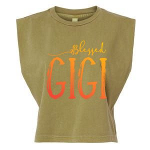 Cute Gift Blessed Gigi For Grandma Christmas Garment-Dyed Women's Muscle Tee