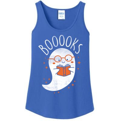 Cute Ghost Book Reading Halloween Teacher Top Gift Ladies Essential Tank