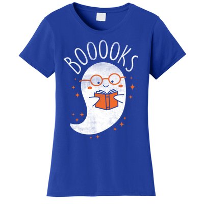 Cute Ghost Book Reading Halloween Teacher Top Gift Women's T-Shirt