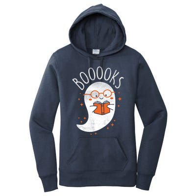 Cute Ghost Book Reading Halloween Teacher Top Gift Women's Pullover Hoodie