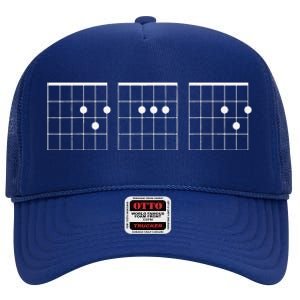 Chord Guitar Best Dad Ever Gift For High Crown Mesh Back Trucker Hat