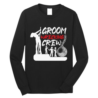 Crew Groomsmen Bachelor Party Stag Groom Funny Long Sleeve Shirt
