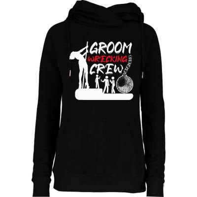 Crew Groomsmen Bachelor Party Stag Groom Funny Womens Funnel Neck Pullover Hood