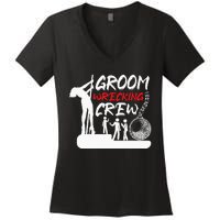 Crew Groomsmen Bachelor Party Stag Groom Funny Women's V-Neck T-Shirt