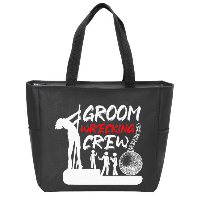 Crew Groomsmen Bachelor Party Stag Groom Funny Zip Tote Bag