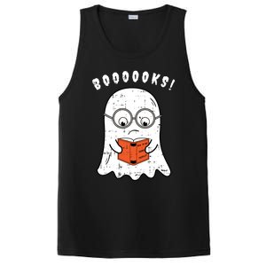 Cartoon Ghost Boo Reading Books Costume Easy Halloween Funny Gift Cool Gift PosiCharge Competitor Tank