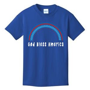 Cute God Bless America Patriotic Red White Blue Rainbow Gift Kids T-Shirt