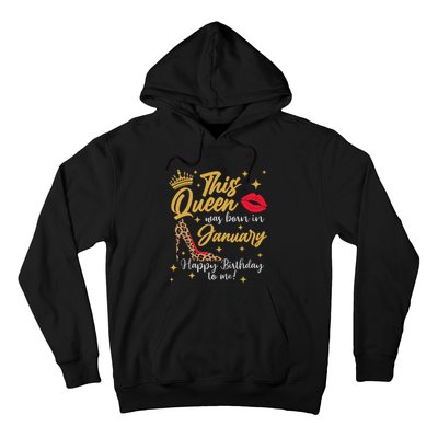 Capricorn Girls Black Queen Best January Birthday Gift Hoodie