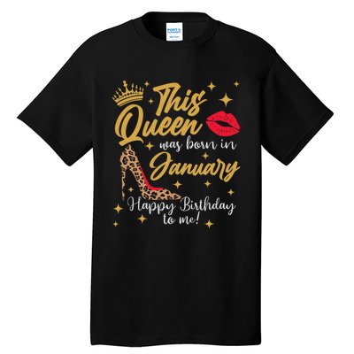 Capricorn Girls Black Queen Best January Birthday Gift Tall T-Shirt