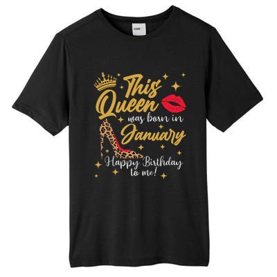 Capricorn Girls Black Queen Best January Birthday Gift Tall Fusion ChromaSoft Performance T-Shirt