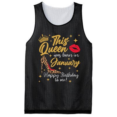 Capricorn Girls Black Queen Best January Birthday Gift Mesh Reversible Basketball Jersey Tank