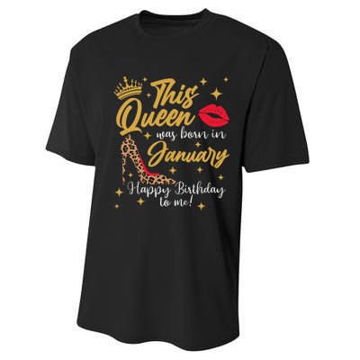 Capricorn Girls Black Queen Best January Birthday Gift Performance Sprint T-Shirt