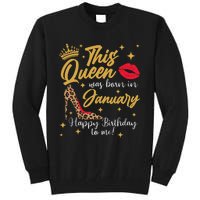 Capricorn Girls Black Queen Best January Birthday Gift Tall Sweatshirt