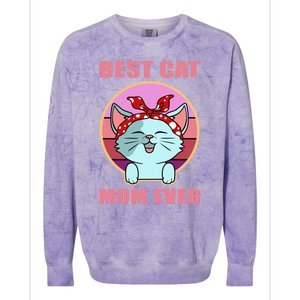 Cat Gift Best Cat Mom Ever Gift Kitten Gift Colorblast Crewneck Sweatshirt