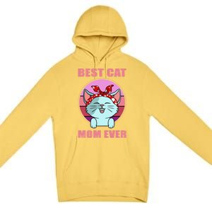 Cat Gift Best Cat Mom Ever Gift Kitten Gift Premium Pullover Hoodie