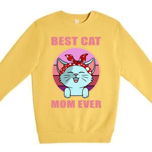 Cat Gift Best Cat Mom Ever Gift Kitten Gift Premium Crewneck Sweatshirt